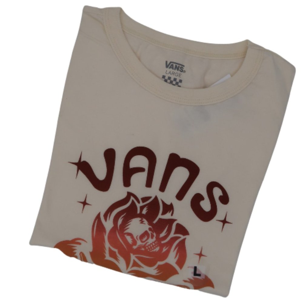 Women's Vans Rose Mini Tee-B WHI T-Shirt (Large)